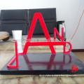 Small Stainless Steel Letters Sculpture on Table